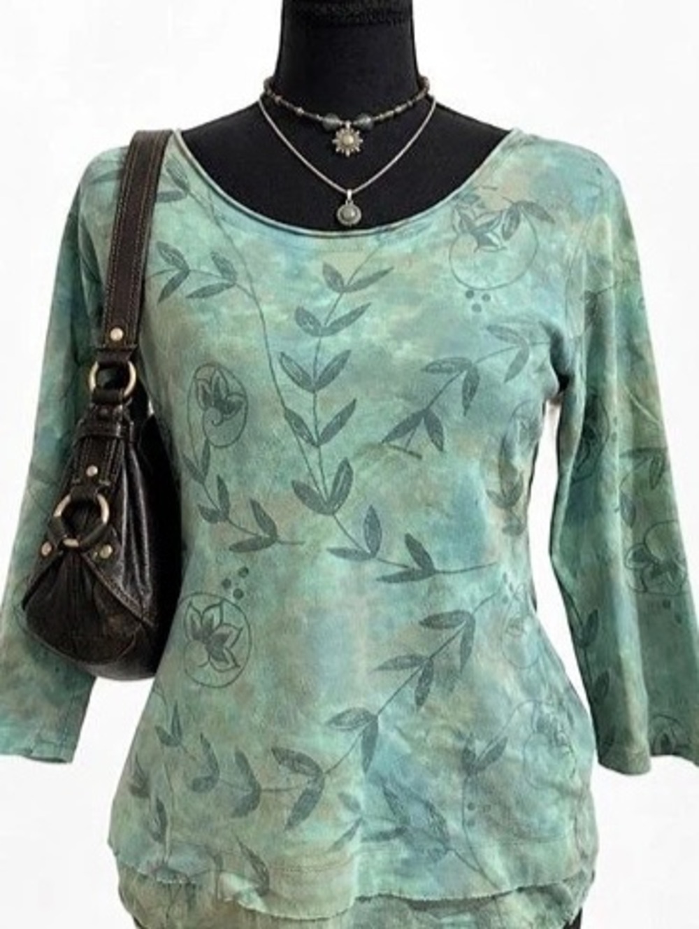 Vintage Glima blue tie-dye babydoll top